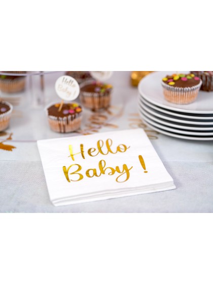 PAKET 20 SERVIETTEN HELLO BABY 3 PLIS 33CM X 33CM