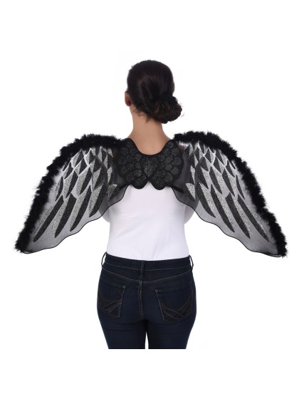 AILES D’ANGE NOIR ARGENT 43CM X 1M