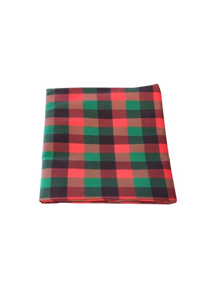 NAPPE PLIEE TISSU TARTAN ROUGE/VERT/BLANC 150CM X 240CM