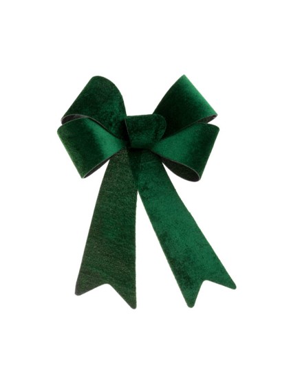 1 VELVET DARK GREEN BOW 36.5CMX 50.8CM
