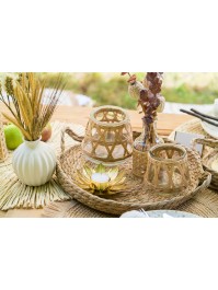 SET AUS 3 PLATEAUX IN MATIERE NATUR DIA 31CM / 26CM / 20CM