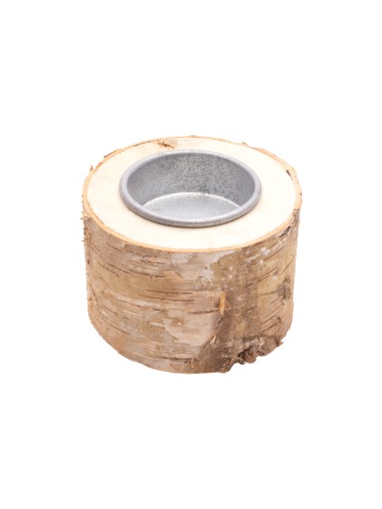 BIRCH TRUNK CANDLEHOLDER DIA 7.5CM X 5CM