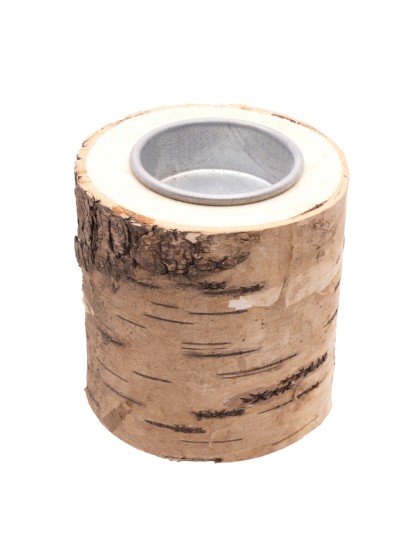 BIRCH TRUNK CANDLEHOLDER DIA 7.5CM X 8CM
