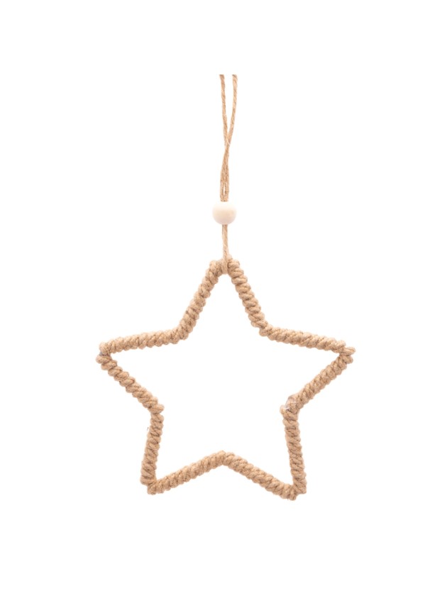 HANGING METAL JUTE STAR 15CM