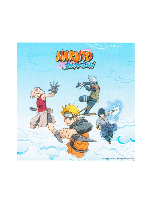 PACK 20 PAPER NAPKINS 3 PLYS NARUTO SHIPPUDEN © 33CM X 33CM