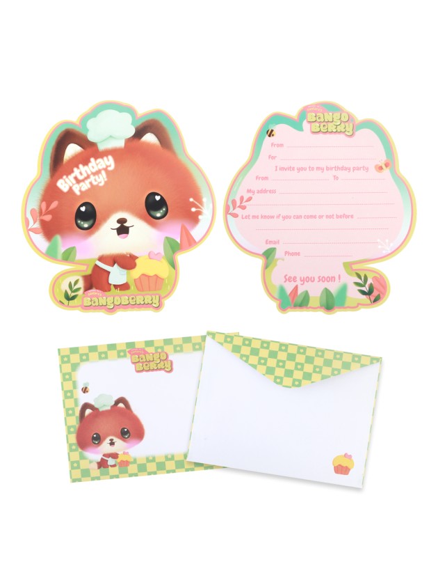 8 CARTONS INVITATION + ENV BANGOBERRY ©(ENG) 13.6CM X 15.5CM