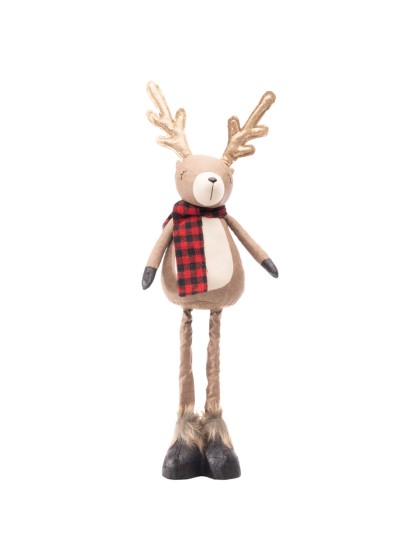 JUSTIN BROWN/WHITE W/ GOLD GLITTERS DEER TELESCOPING LEGS 17CM X 11CM X 61CM