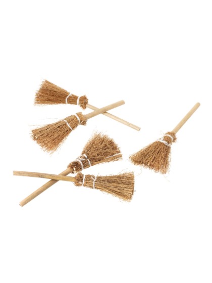 10 MINI WITCH’S BROOMS 11CM