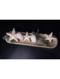 STERN HOLZ ASPECT SAMT WEISS BLATT D’OR 17CM X 7CM X 17CM