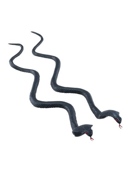 SET AUS 2 SCHLENGELN COBRAS SCHWARZ PVC 35CM