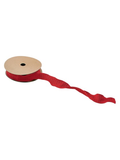 RUBAN PLISSE ROUGE 2.5CM X 10M