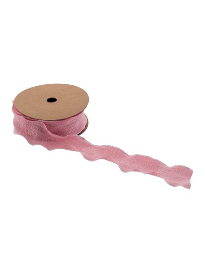 RUBAN PLISSE ROSE PASTEL 4CM X 10M