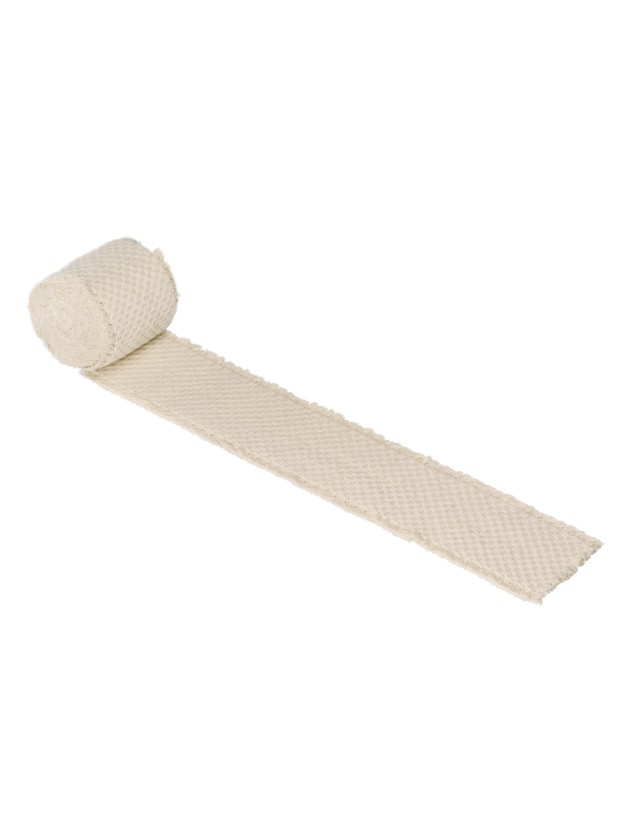 RUBAN COTON AUTHENTIC BLANC CASSE 10CM X 3M