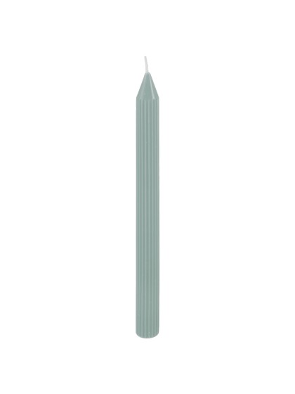 SET 2 BOUGIES FLAMBEAU CANNELE VERT SAUGE DIA 2.2CM X 25CM
