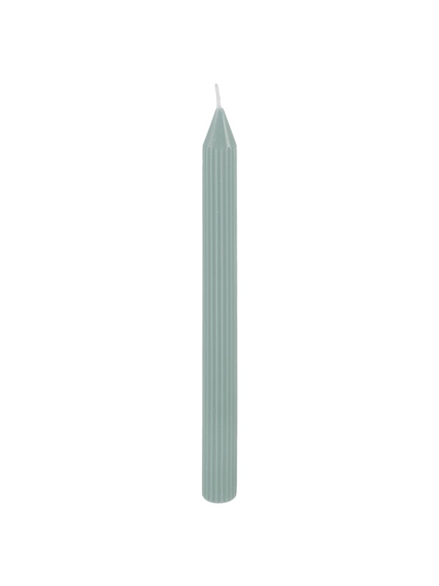 SET 2 BOUGIES FLAMBEAU CANNELE VERT SAUGE DIA 2.2CM X 25CM