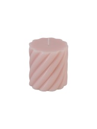 BOUGIE PILIER TORSADE ROSE NUDE DIA 7CM X 7.5CM