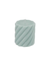 BOUGIE PILIER TORSADE VERT SAUGE DIA 7CM X 7.5CM