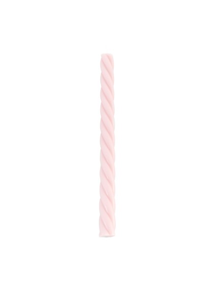 SET 2 BOUGIES FLAMBEAU TORSADE ROSE NUDE DIA 2.2CM X 26CM