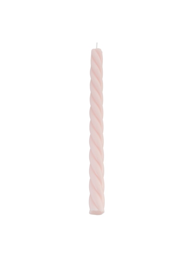 SET 2 BOUGIES FLAMBEAU TORSADE VIEUX ROSE DIA 2.2CM X 26CM
