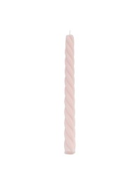 SET 2 OLD PINK SPIRAL TAPER CANDLES DIA 2.2CM X 26CM