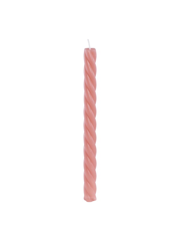 SET 2 BOUGIES FLAMBEAU TORSADE ROSE FLAMINGO DIA 2.2CM X 26CM