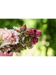 STEM 5 RED ROSES REALISTIC EFFECT 43CM