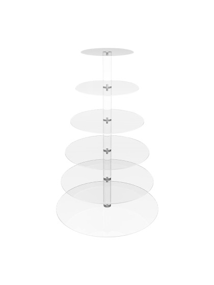 SUPPORT PLEXI ROND 6 NIVEAUX DIA 40CM X 15CM X 51.5CM