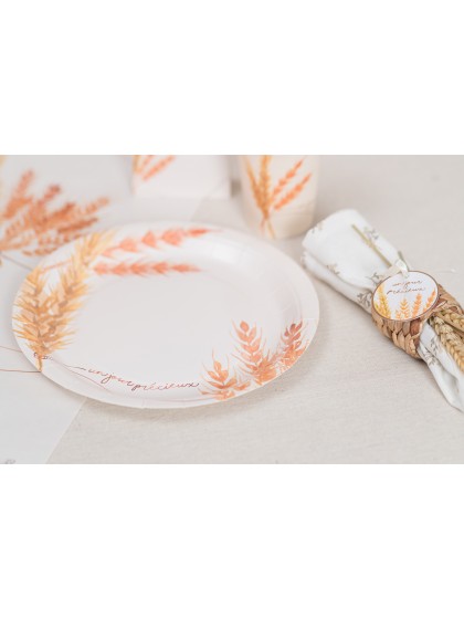 8 PLATES PLASTIC FREE UN JOUR PRECIEUX 23CM