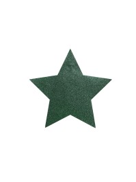 6 SETS DE TABLE PAILLETTES PREMIUM VERT SAPIN FORME ETOILE 39CM