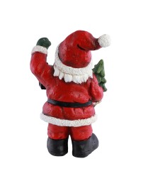 MAGNESIA SANTA WITH TREE AND METAL LANTERN 20CM X 27CM X 47CM