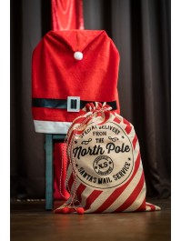 CHRISTMAS SACK PRINTED JUTE EFFECT 50CM X 70 CM