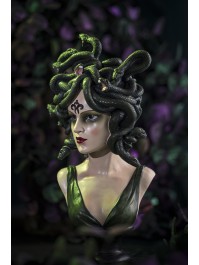 POLYRESIN MEDUSA BUST 18CM X 14CM X 37.5CM