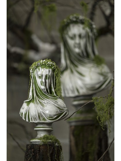POLYRESIN GHOST LADY BUST 20CM X 14CM X 34CM