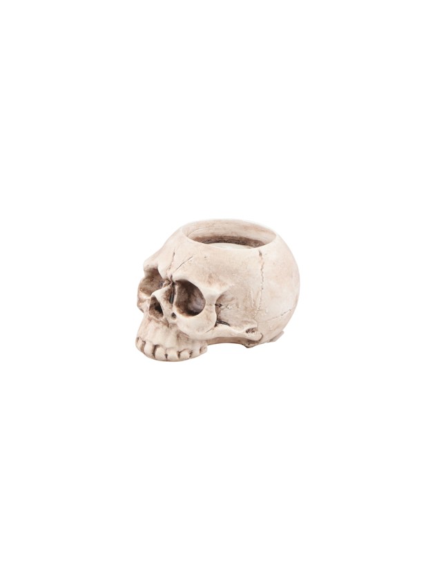 KERZENHALTER SCHÄDEL POLYRESIN 6.5CM X 8.5CM X 5CM