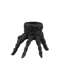 KERZENHALTER HAND SKELETT SCHWARZ 13CM X 12CM X 9.5CM