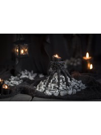 BOUGEOIR MAIN SQUELETTE NOIR 13CM X 12CM X 9.5CM