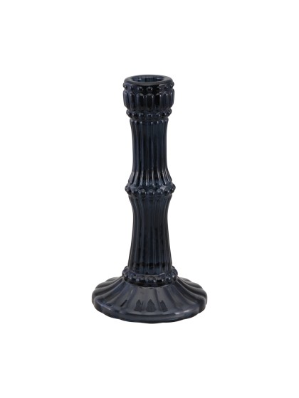 BOUGEOIR VERRE NOIR HALLOWEEN POUR BOUGIE FLAMBEAU DIA 9CM X 18CM