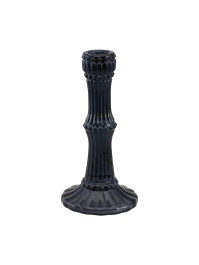 BOUGEOIR VERRE NOIR HALLOWEEN POUR BOUGIE FLAMBEAU DIA 9CM X 18CM