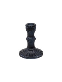 KERZENHALTER GLAS SCHWARZ HALLOWEEN FÜR KERZENFACKEL DURCHMESSER 9 CM X 12 CM