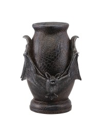 POLYRESIN SNAKE TEXTURED VASE WITH BATS DIA 19CM X 26CM