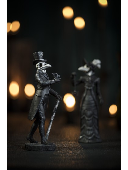 STATUETTE LADY AND MISTER CORBEAU SQUELETTE - 2 ASS 7CM X 6CM X 21CM