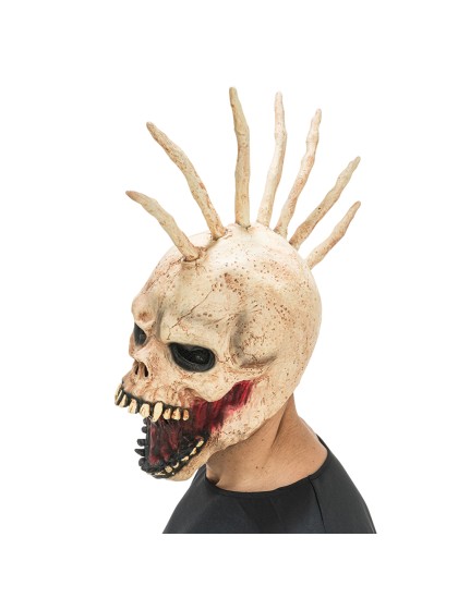 MASQUE LATEX TETE DE MORT PUNK 22CM X 45CM