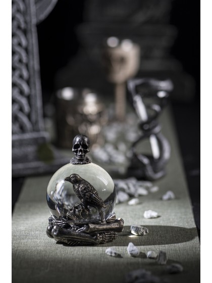 BOULE A EAU CORBEAU BRONZE DIA 11CM X 16CM