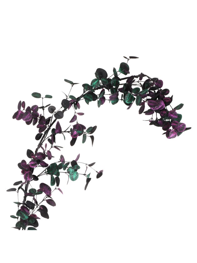 GIRLANDE EUKALYPTUS GRÜN UND VIOLETT 150CM X 15CM