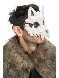 MASQUE LOUP SQUELETTE BLANC 18CM X 9CM X 19CM