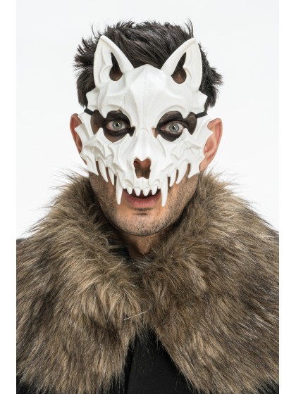 MASQUE LOUP SQUELETTE BLANC 18CM X 9CM X 19CM