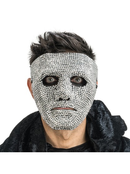 MASQUE NO ID AVEC STRASS ARGENTE 17.5CM X 10CM X 17CM