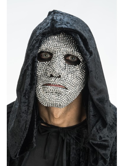 MASQUE NO ID AVEC STRASS ARGENTE 17.5CM X 10CM X 17CM