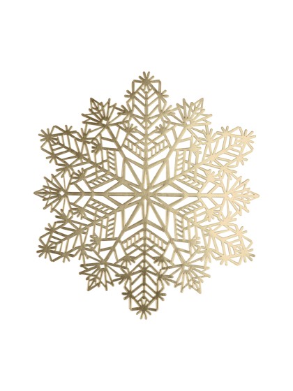SET DE TABLE PVC FLOCON DE NEIGE OR MAT 38CM X 38CM X 0.01CM