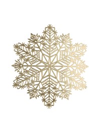 SET DE TABLE PVC FLOCON DE NEIGE OR MAT 38CM X 38CM X 0.01CM